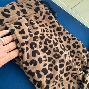 Soft n cozy leopard joggers L